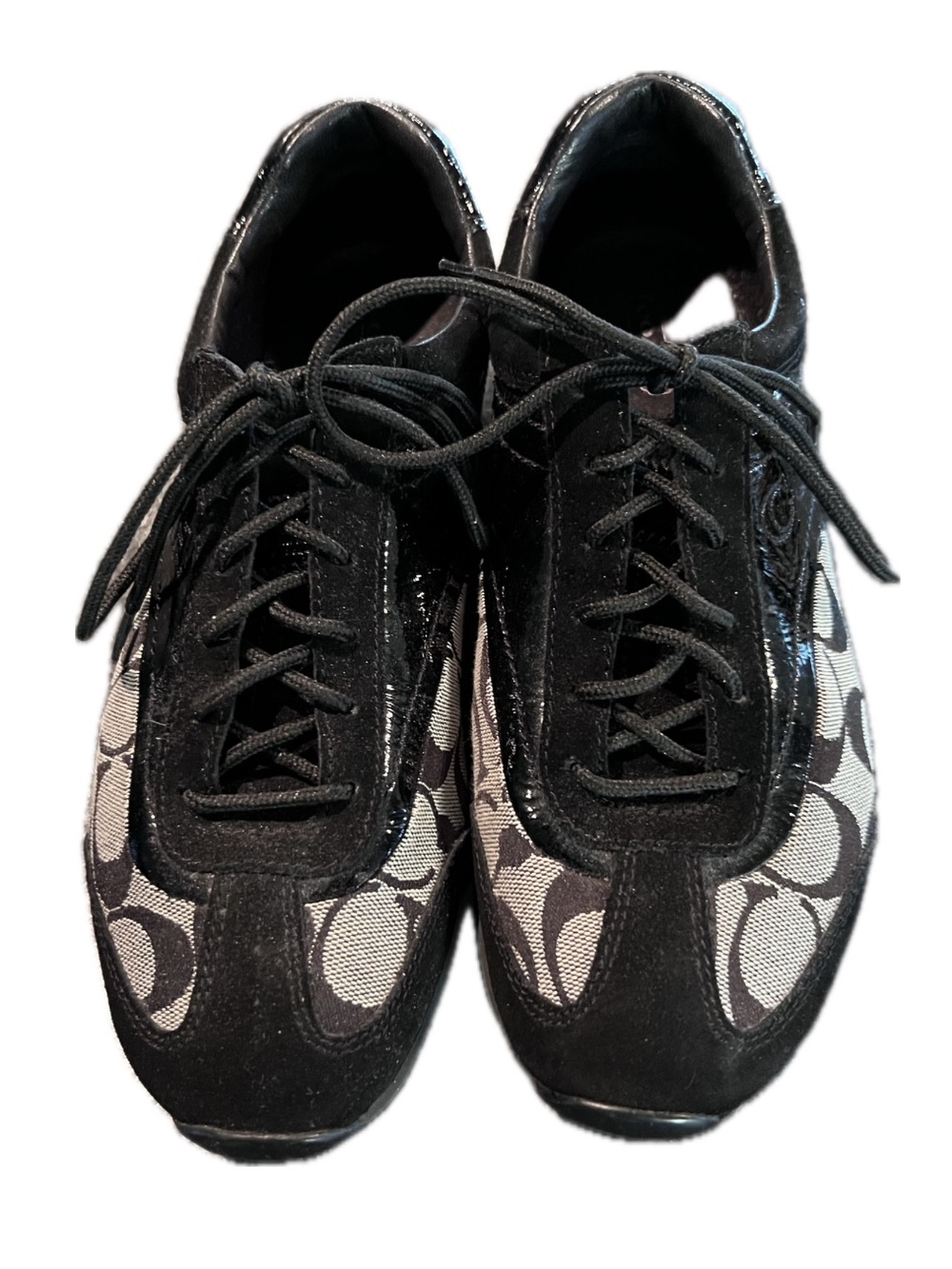 Coach Black and Gray Signature Canvas Sneakers - Picture 1 of 11